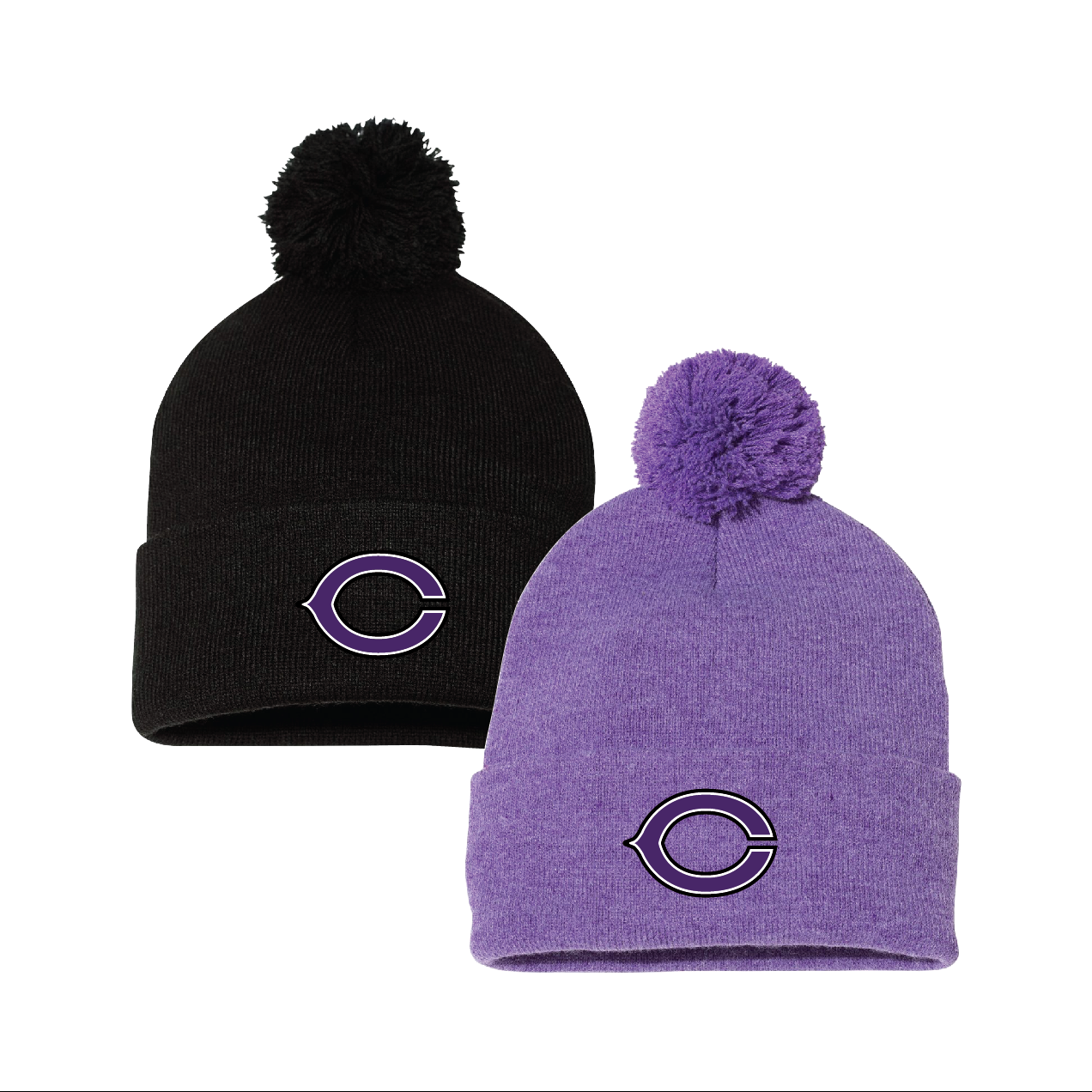Pom-Pom Cuffed Beanie C logo